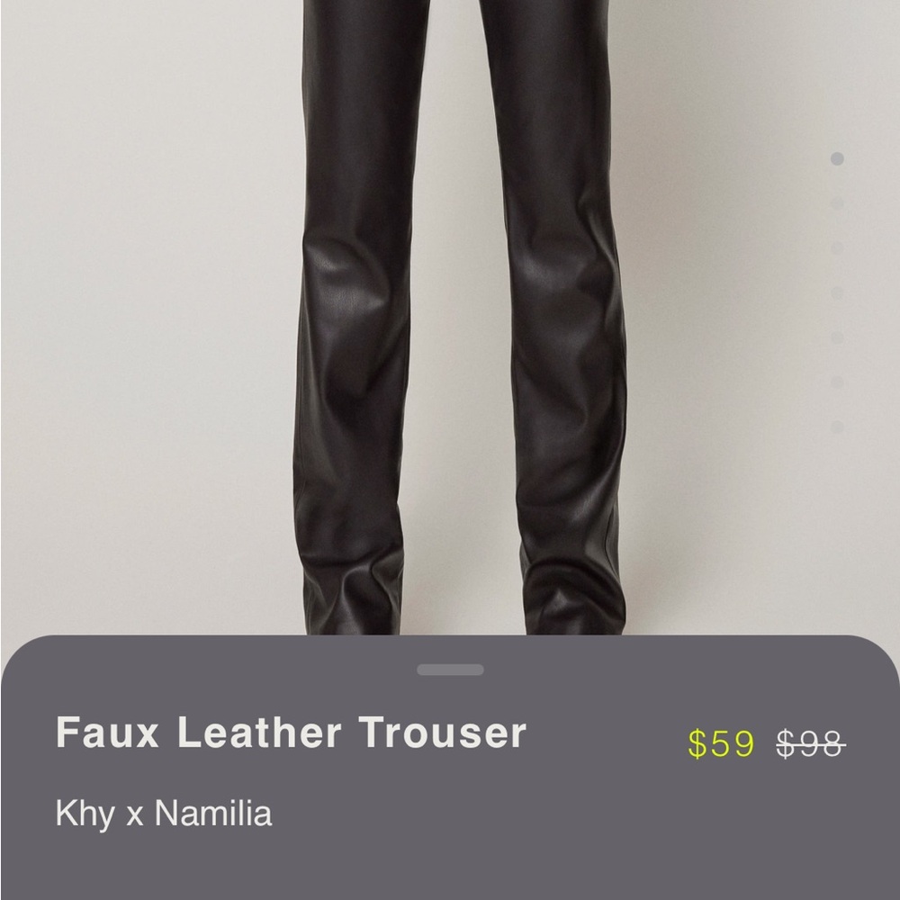 Khy x Namilia Black Faux Leather Trousers
